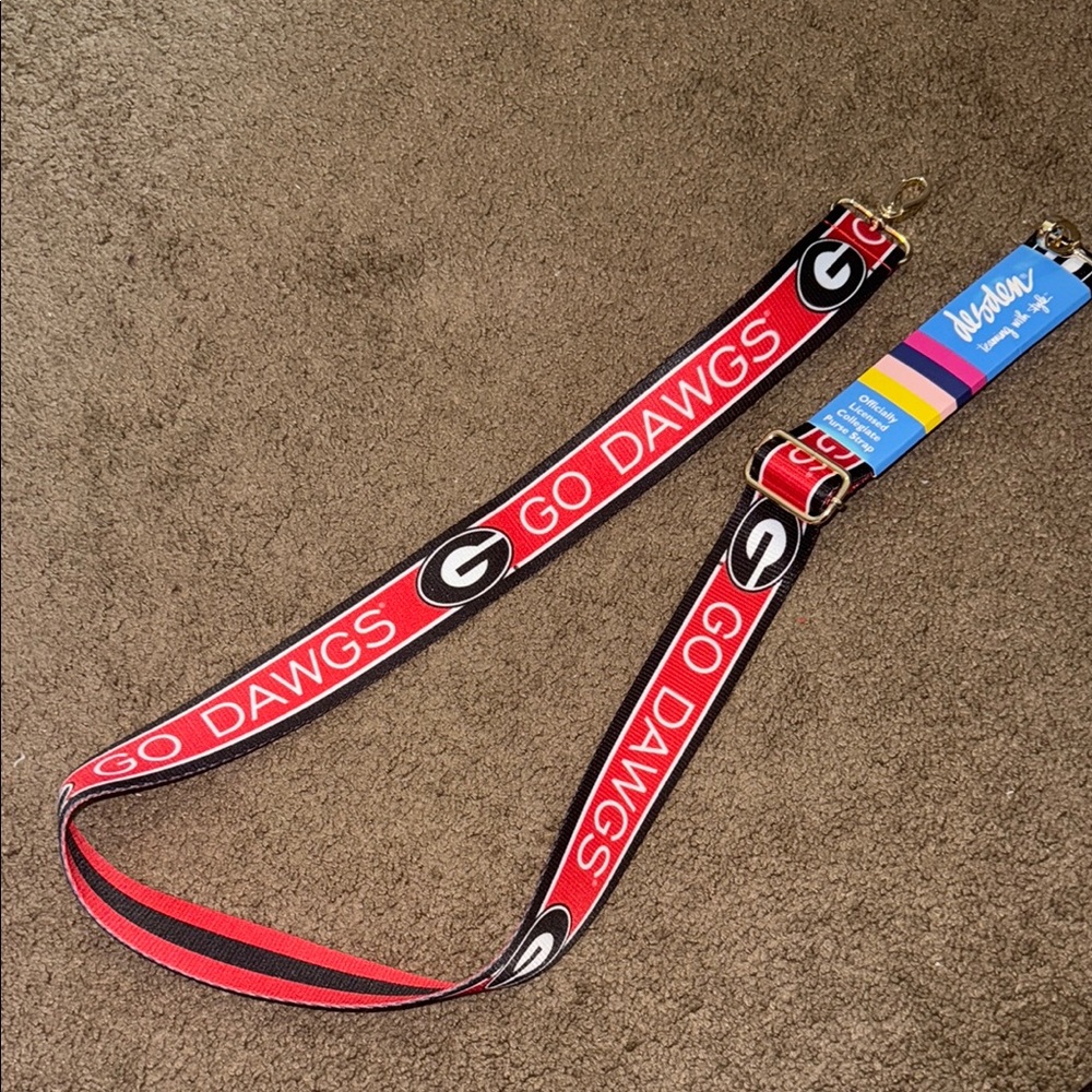 Red and Black 'Go Dawgs' UGA Purse Strap